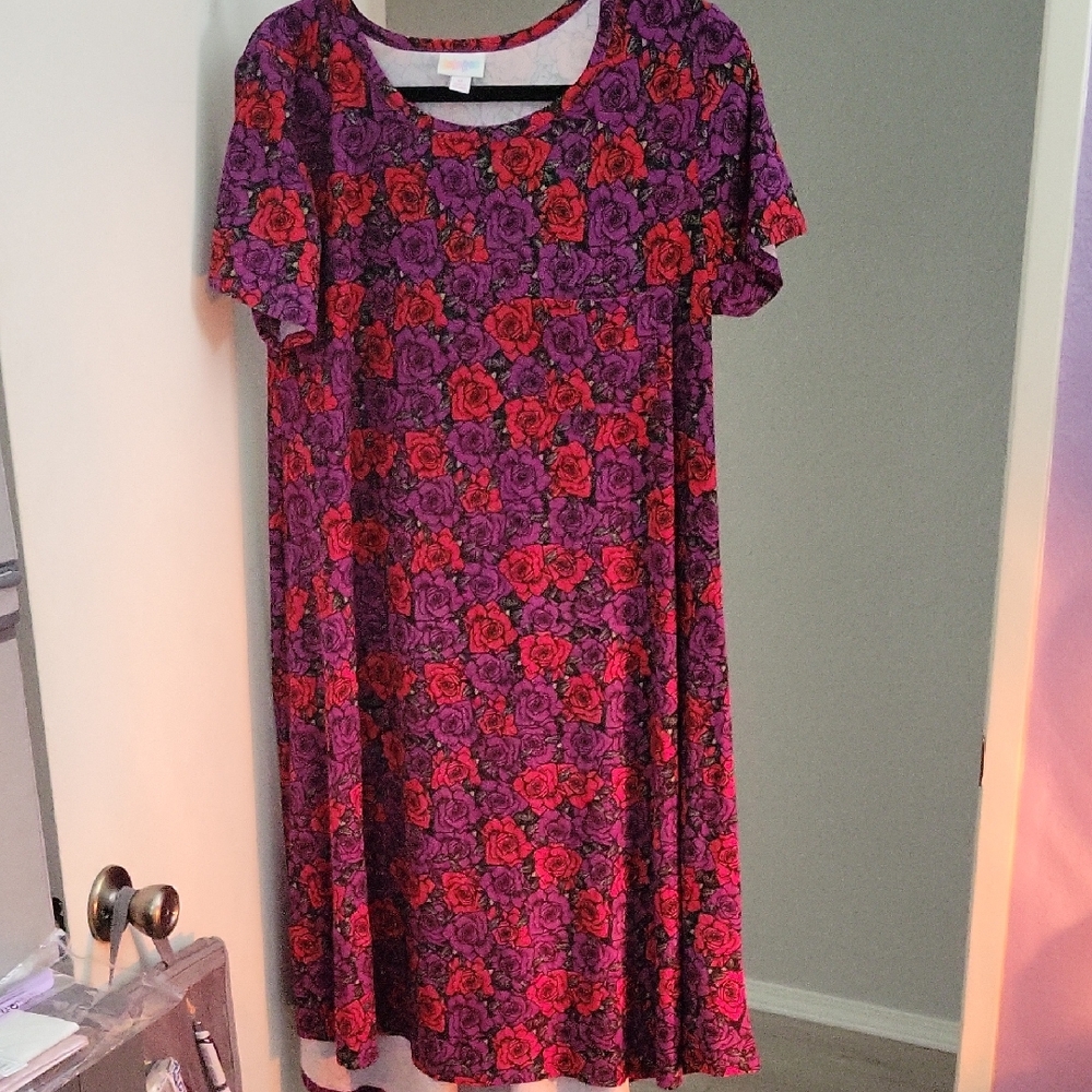 Floral Purple and Red Dress
